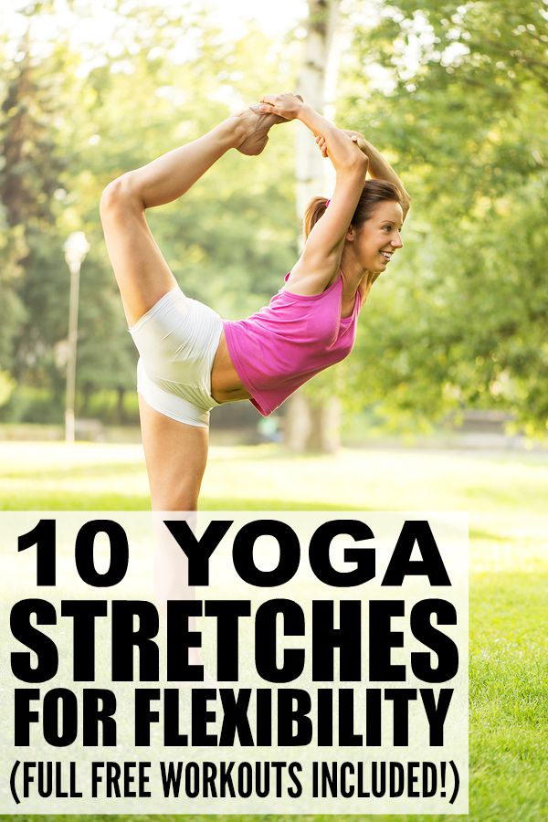 If you want to increase your flexibility to help with your strength-training exercises, prevent injury, and/or help with back pain, this collection of yoga stretches for flexibility is a great place to start. By incorporating yoga workouts into your exercise regimen, you can also increase your range of motion, reduce your stress levels, and improve your posture. Full workouts are included - try one today!